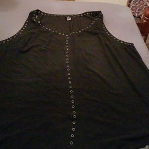 Torrid sheer black tank w/grommet detailing
